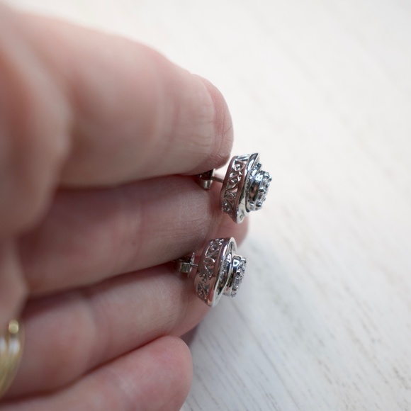 Sterling Silver Stud Earrings - Picture 4 of 12